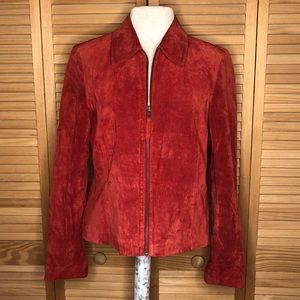 red fall suede full zip Jacket 10
